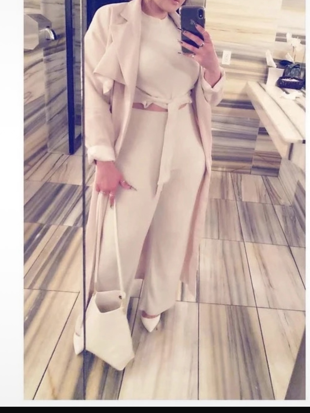 Long beige cover coat